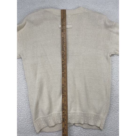 Vintage Gitano Womens M Knit Cardigan Sweater Cream Button Front Grandma - Picture 10 of 10